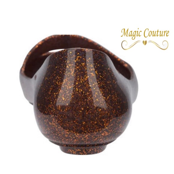 Melissa Glitter Brown Flats - Picture 5 of 10